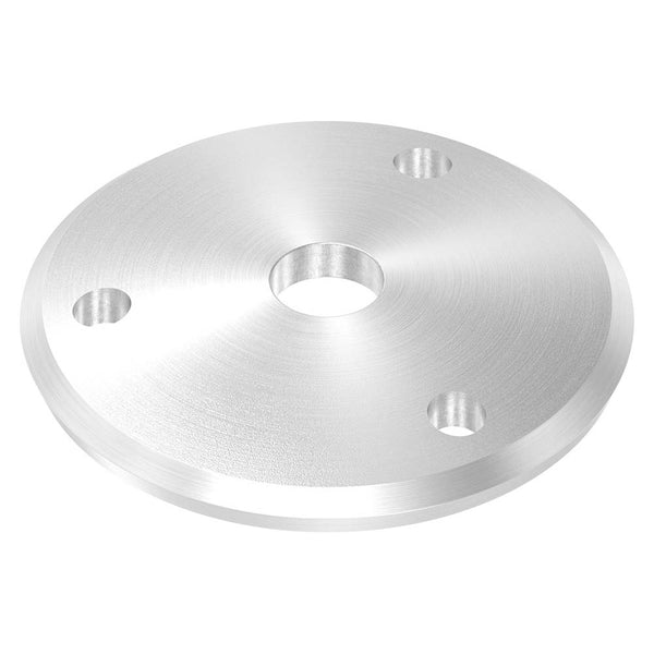 Ronde gewölbt ø 70mm, Stärke 5mm, mit drei ø 6,5mm Bohrungen und ø 12,5mm Zentrierbohrung