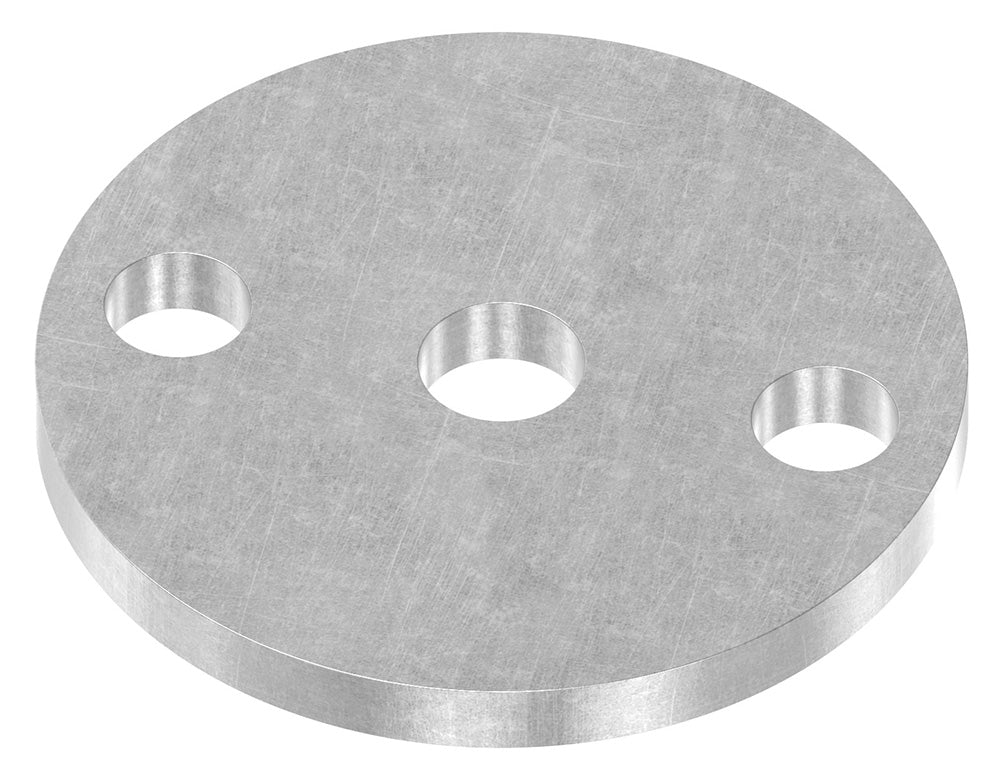 Ronde ø 70mm, Stärke 6mm, mit zwei ø 11mm Bohrungen und ø 12,5mm Mittelbohrung, Stahl roh