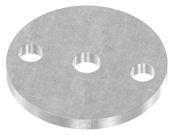 Ronde ø 70mm, Stärke 6mm, mit zwei ø 11mm Bohrungen und ø 12,5mm Mittelbohrung, Stahl roh