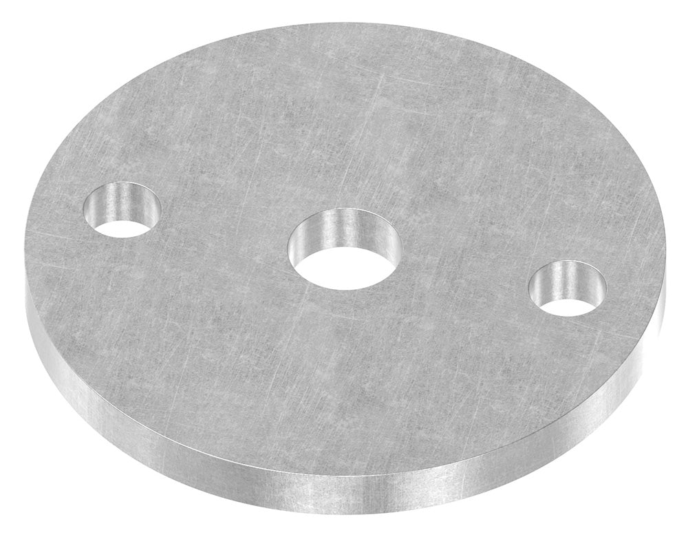 Ronde ø 70mm, Stärke 6mm, mit zwei ø 8,5mm Bohrungen und ø 12,5mm Mittelbohrung, Stahl roh