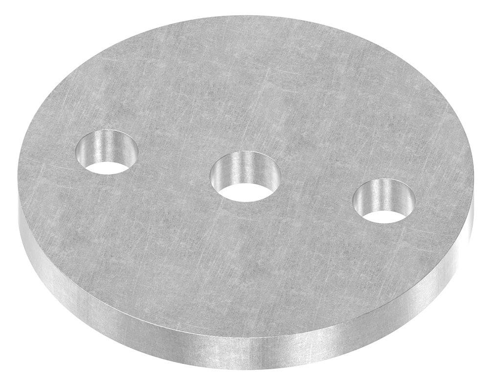 Ronde ø 80mm, Stärke 8mm, mit zwei ø 11mm Bohrungen und ø 12,5mm Mittelbohrung, Stahl roh