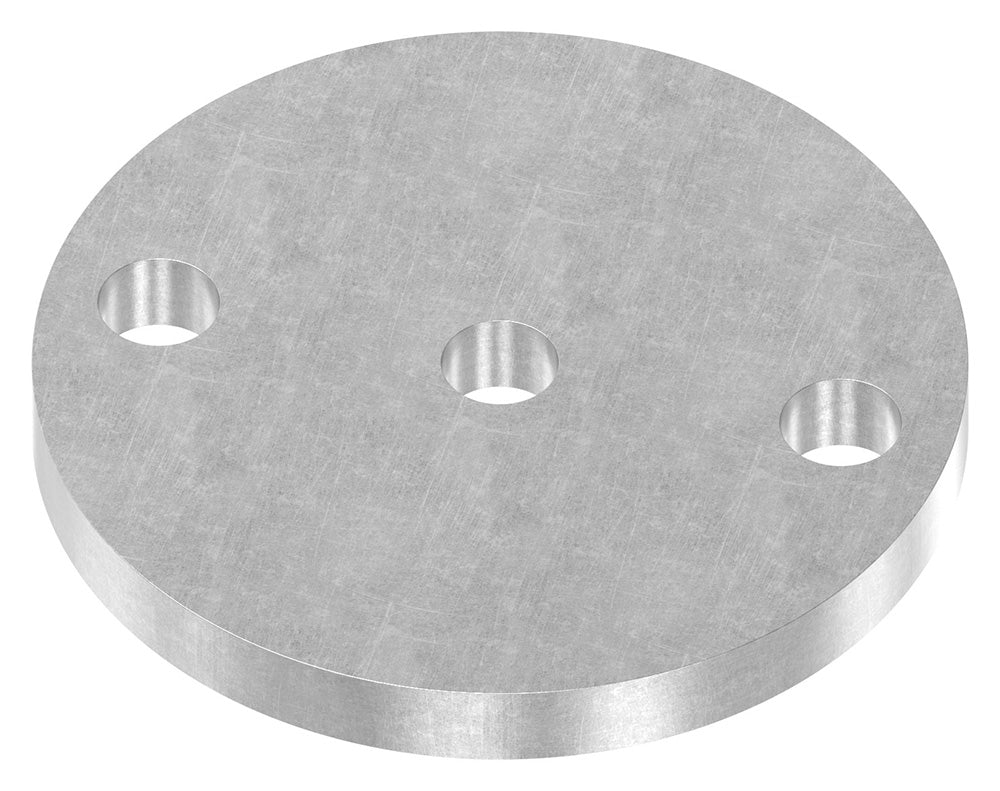 Ronde ø 100mm, Stärke 10mm, mit zwei ø 13mm Bohrungen und ø 12,5mm Mittelbohrung, gelasert, Stahl roh