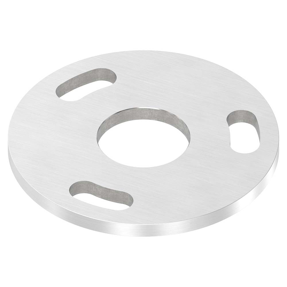 Ronde ø 100mm, Stärke 6mm, mit 3 Langlöchern 11 x 25mm und Mittelbohrung ø 34,1mm, mit Längsschliff
