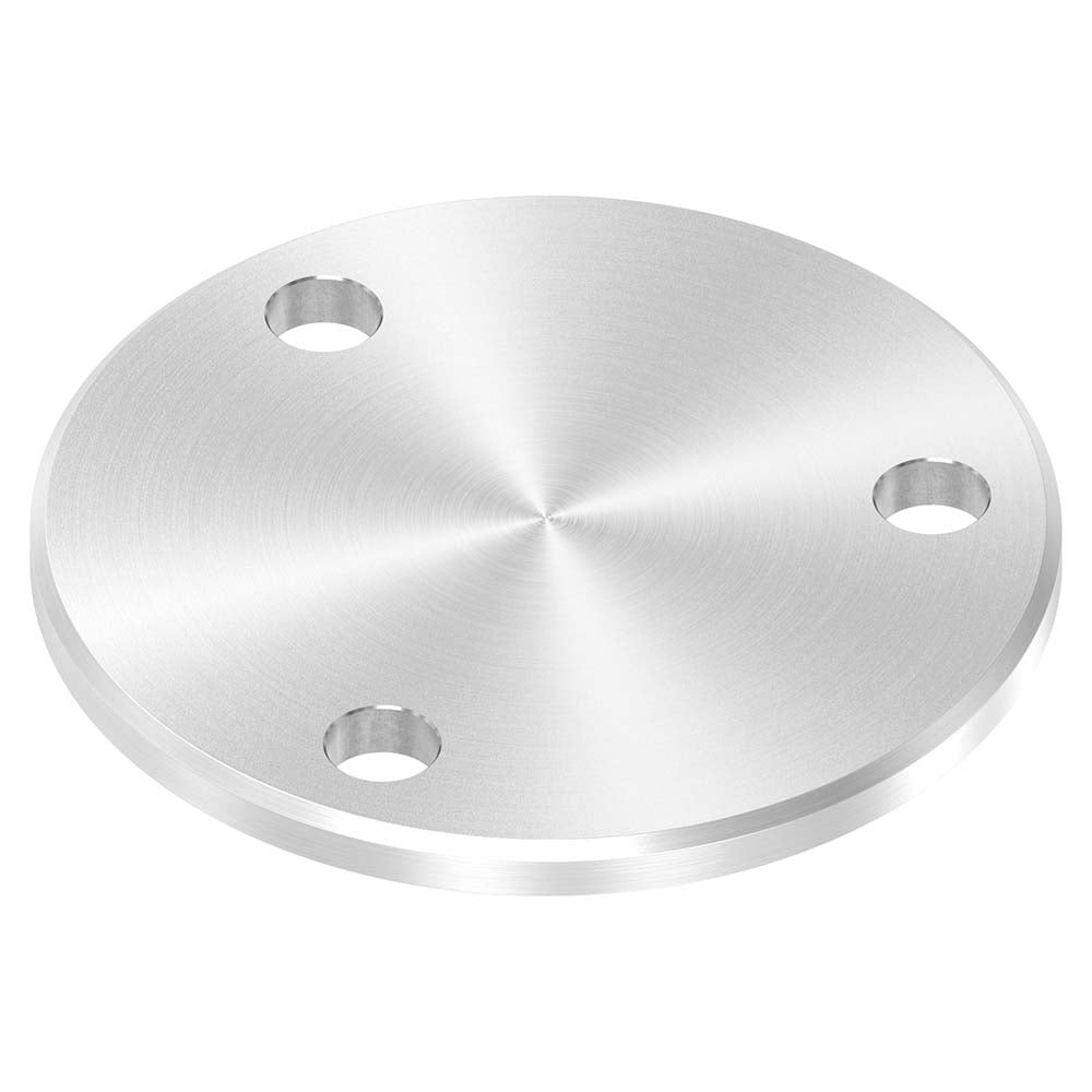 Ronde ø 100mm mit Fase, Stärke 6mm, mit drei ø 11mm Bohrungen, einseitig geschliffen, mit Rundschliff