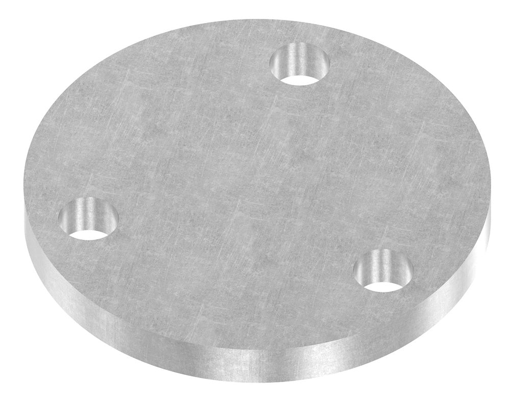 Ronde ø 100mm, Stärke 10mm, mit drei ø 13mm Bohrungen, gelasert, Stahl roh