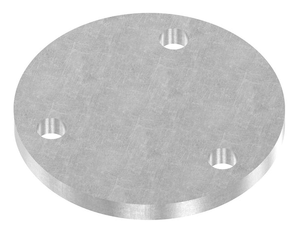 Ronde ø 100mm, Stärke 8mm, mit drei ø 11mm Bohrungen, gelasert, Stahl roh