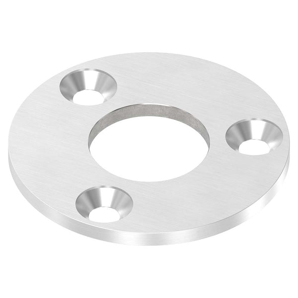 Ronde ø 100mm, Stärke 6mm, mit drei ø 11mm Senkbohrungen und mittiger ø 42,8mm Bohrung, mit Längsschliff