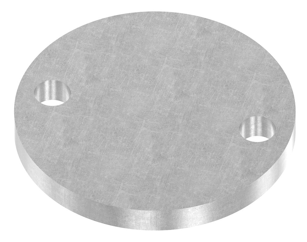 Ronde ø 100mm, Stärke 10mm, mit zwei ø 13mm Bohrungen, gelasert, Stahl roh