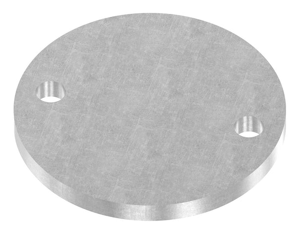 Ronde ø 100mm, Stärke 8mm, mit zwei ø 11mm Bohrungen, gelasert, Stahl roh