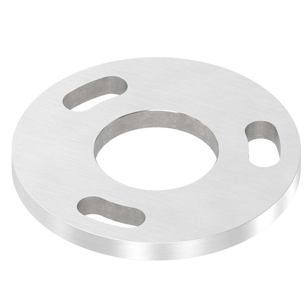 Ronde ø 100mm, Stärke 8mm, mit 3 Langlöchern 13 x 25mm und Mittelbohrung ø 42,8mm, mit Längsschliff