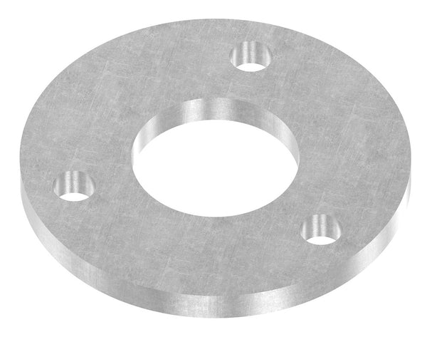 Ronde ø 100mm, Stärke 8mm, mit drei ø 11mm Bohrungen und ø 43mm Mittelbohrung, gelasert, Stahl roh
