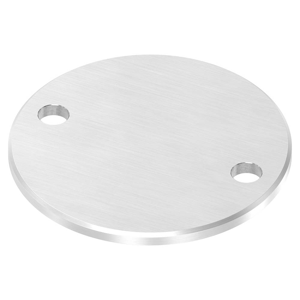 Ronde ø 120mm mit Fase, Stärke 6mm, mit zwei ø 13mm Bohrungen, einseitig geschliffen, mit Längsschliff