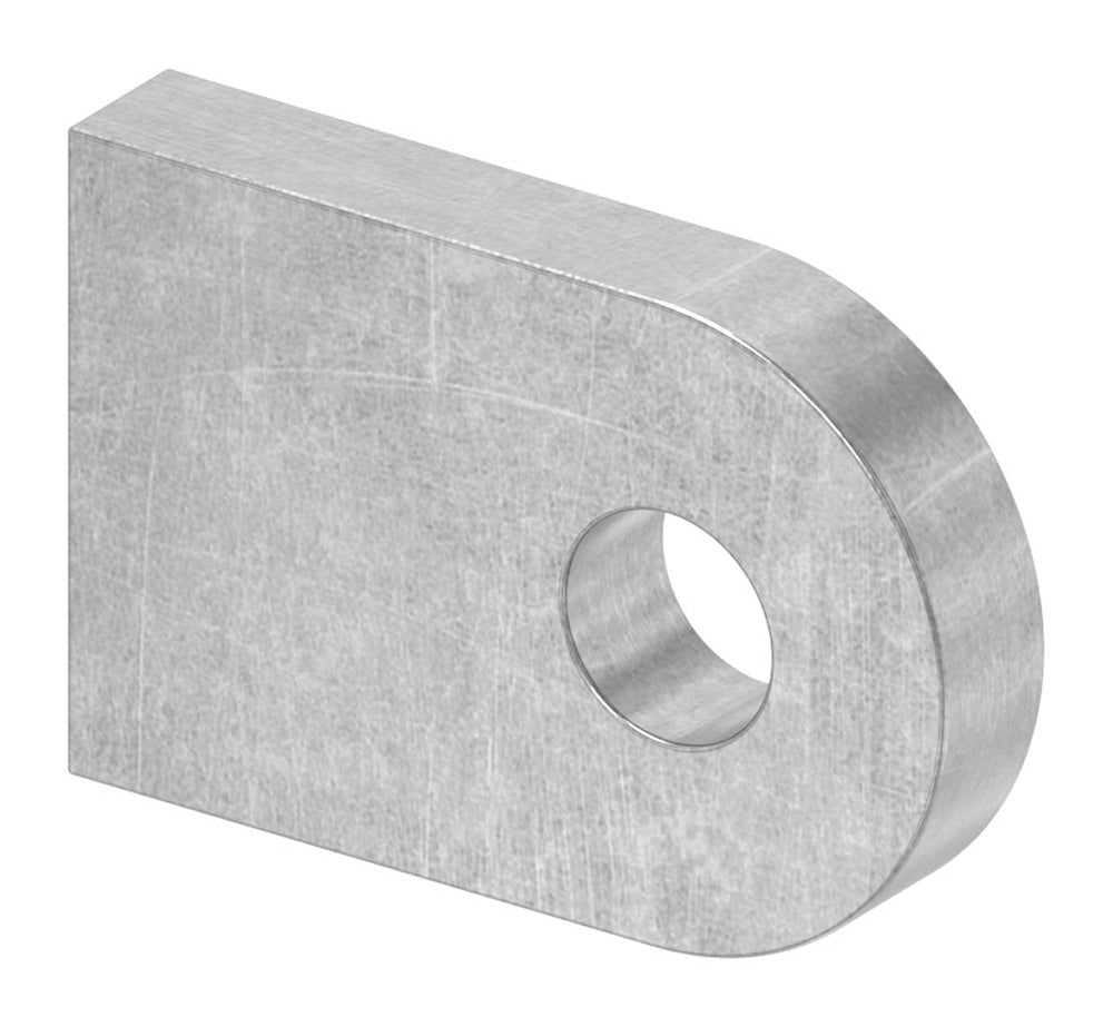 Anschweißlasche 30 x 20mm, Stärke 5mm, mit ø 7mm Rundloch, Stahl roh