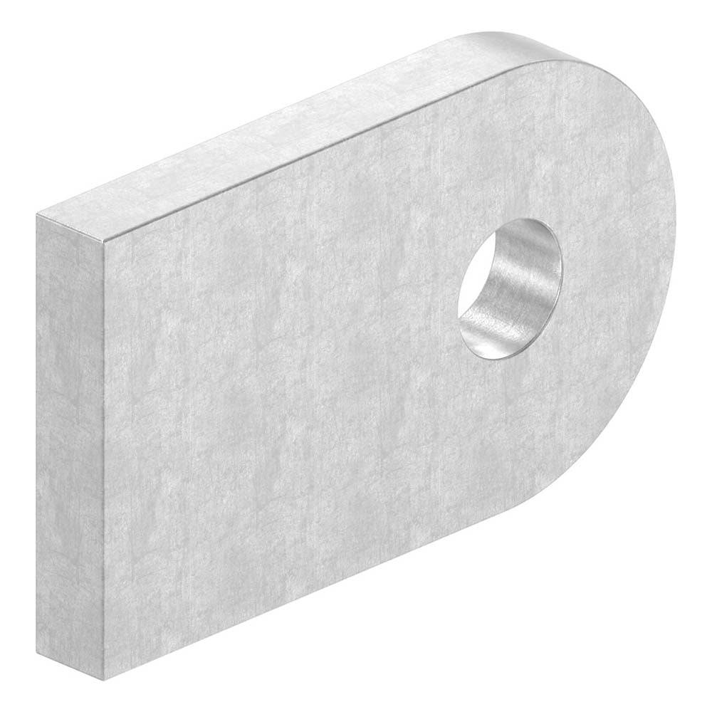 Anschweißlasche 50 x 30mm, Stärke 6mm, flacher Anschluss, roh, mit ø 9mm Rundloch