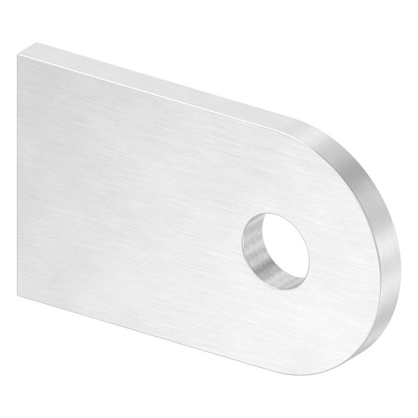 Anschweißlasche 50 x 30mm, Stärke 4mm, beidseitig geschliffen, mit ø 9mm Rundloch