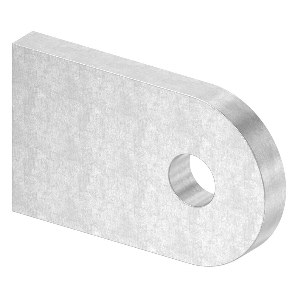 Anschweißlasche 50 x 30mm, Stärke 6mm, flacher Anschluss, roh, mit ø 9mm Rundloch
