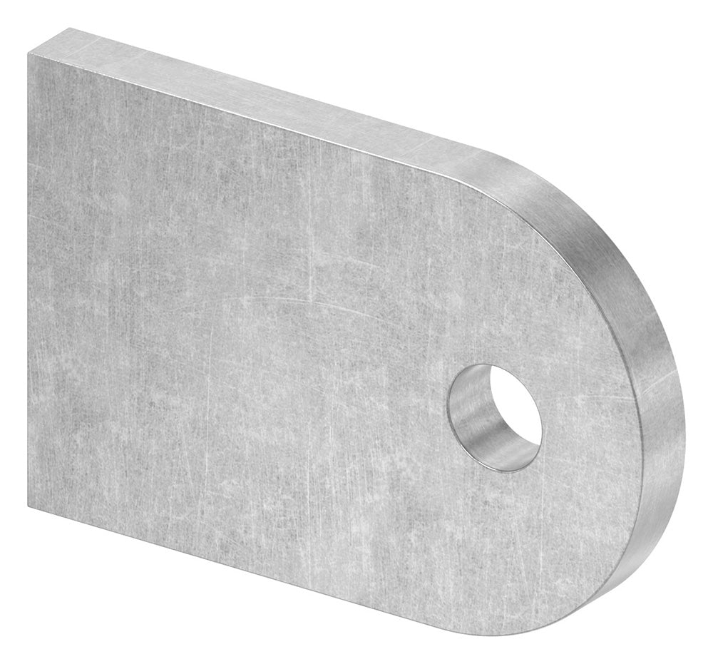 Anschweißlasche 60 x 40mm, Stärke 6mm, mit ø 9mm Rundloch, gelasert, Stahl roh