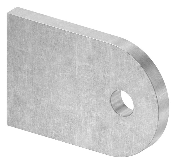Anschweißlasche 60 x 40mm, Stärke 6mm, mit ø 9mm Rundloch, gelasert, Stahl roh