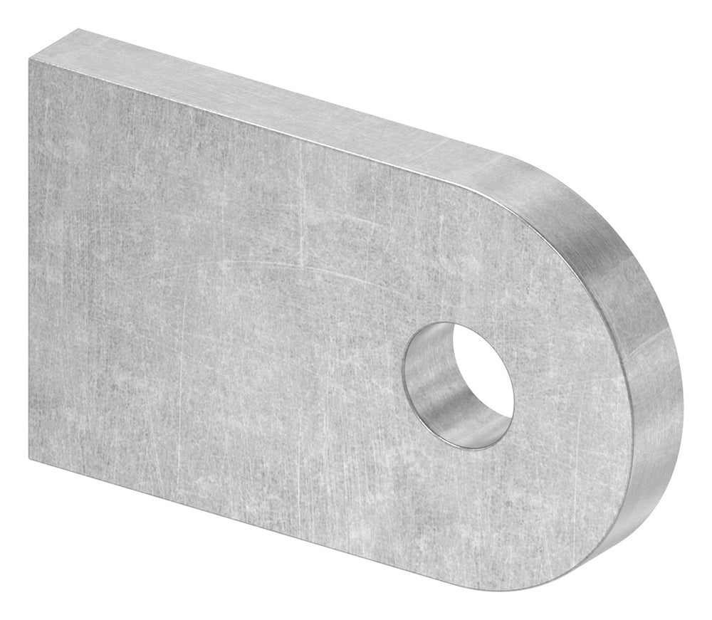 Anschweißlasche 50 x 30mm, Stärke 6mm, mit ø 9mm Rundloch, Anschluss flach, Stahl roh