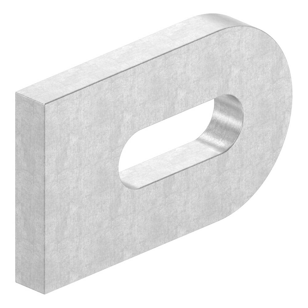 Anschweißlasche 50 x 30mm, Stärke 6mm, roh, mit 25 x 9mm Langloch
