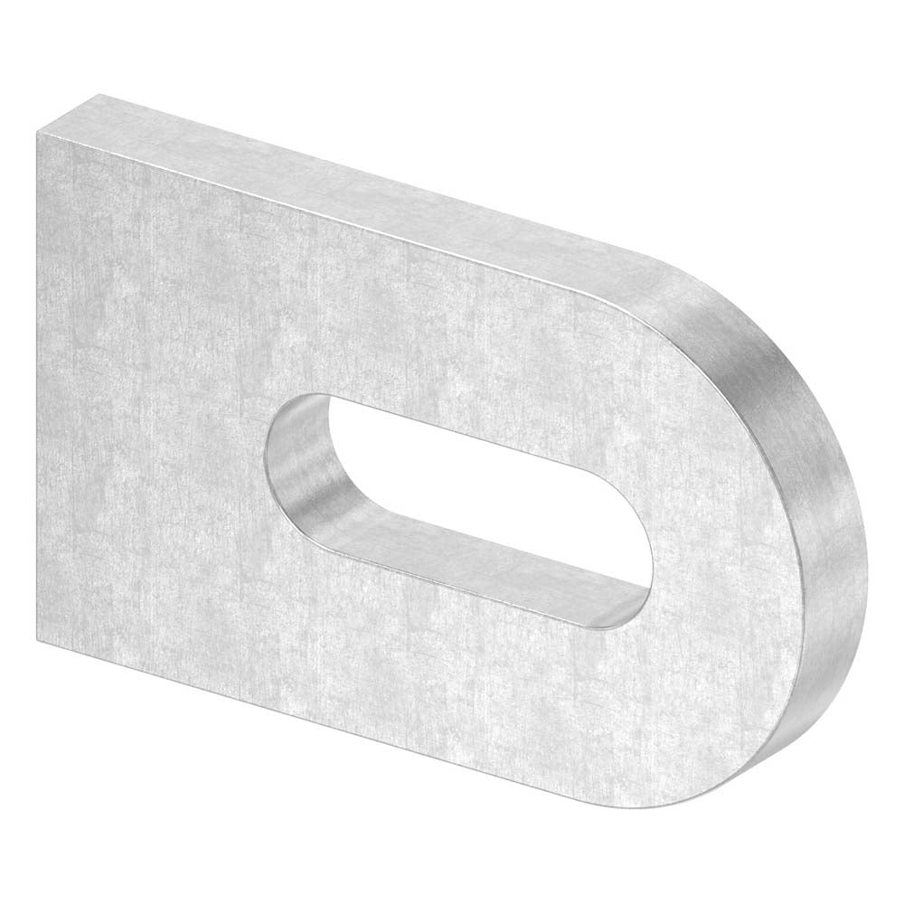 Anschweißlasche 50 x 30mm, Stärke 6mm, roh, mit 25 x 9mm Langloch