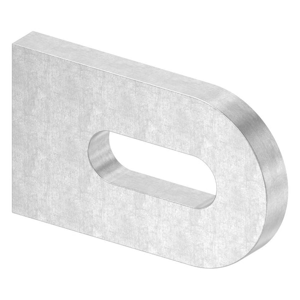 Anschweißlasche 50 x 30mm, Stärke 6mm, roh, mit 25 x 9mm Langloch