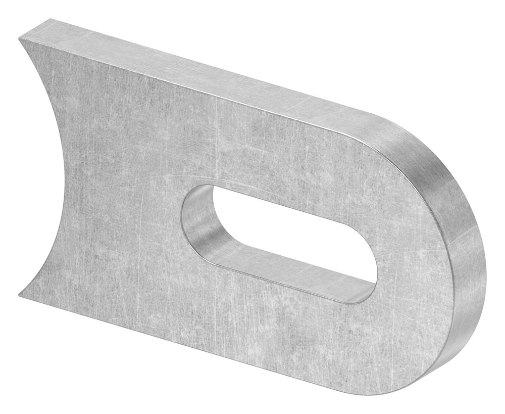 Anschweißlasche 50 x 30mm, Stärke 6mm, mit 9 x 25mm Langloch, Anschluss 42,5mm, gelasert, Stahl roh
