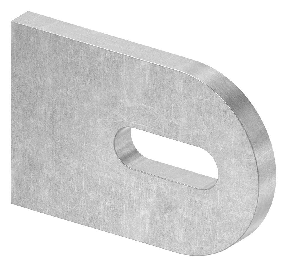 Anschweißlasche 60 x 40mm, Stärke 6mm, mit 9 x 25mm Langloch,  gelasert, Stahl roh
