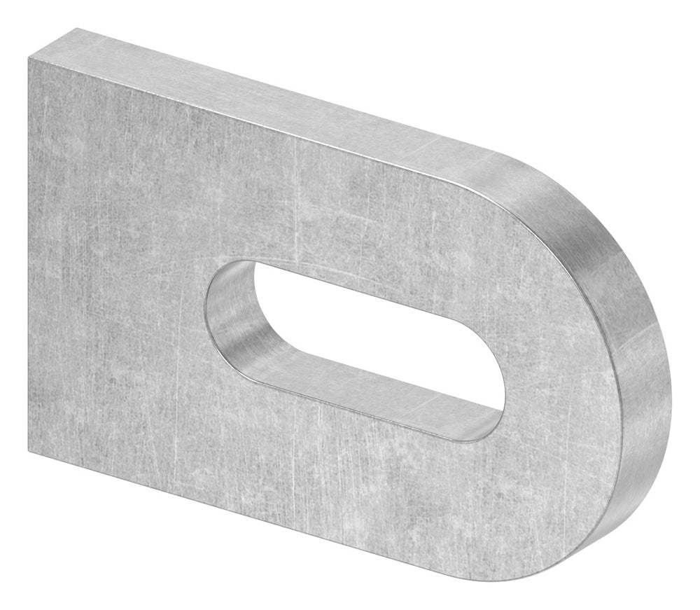 Anschweißlasche 50 x 30mm, Stärke 6mm, mit 9 x 25mm Langloch, Anschluss flach, Stahl roh