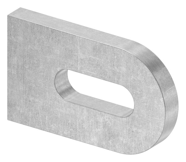 Anschweißlasche 50 x 30mm, Stärke 6mm, mit 9 x 25mm Langloch, Anschluss flach, Stahl roh