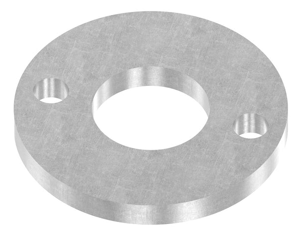 Ronde ø 100mm, Stärke 10mm, mit zwei ø 13mm Bohrungen und ø 43mm Mittelbohrung, gelasert, Stahl roh