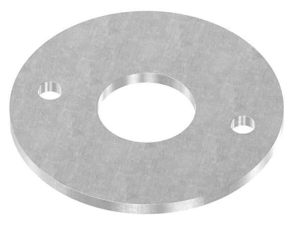 Ronde ø 120mm, Stärke 6mm, mit zwei ø 11mm Bohrungen und ø 43mm Mittelbohrung, Stahl roh