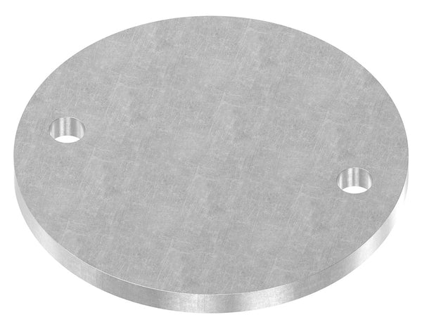 Ronde ø 120mm, Stärke 8mm, mit zwei ø 11mm Bohrungen, gelasert, Stahl roh