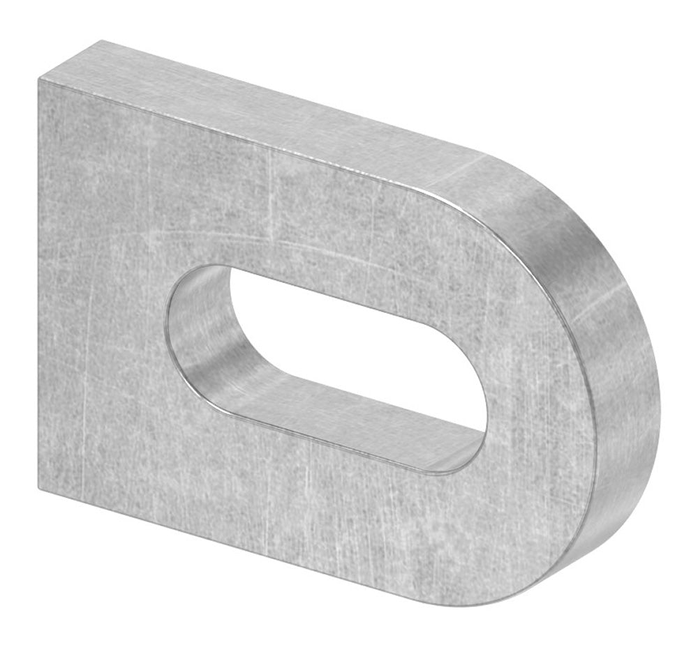 Anschweißlasche 30 x 20mm, Stärke 5mm, mit 17 x 7mm Langloch, gelasert, Stahl roh