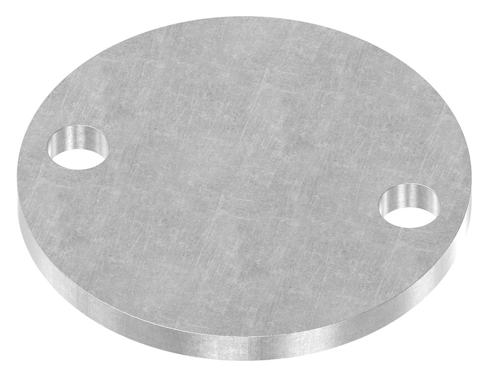 Ronde ø 80mm, Stärke 6mm, mit zwei ø 11mm Bohrungen, gelasert, Stahl roh