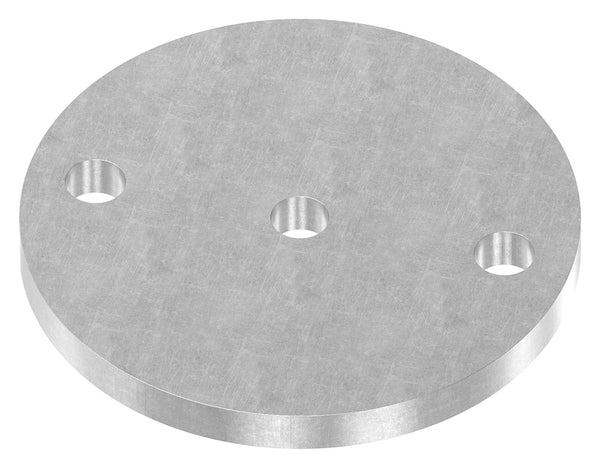 Ronde ø 120mm, Stärke 10mm, mit zwei ø 13mm Bohrungen und ø 12,5mm Mittelbohrung, gelasert, Stahl roh