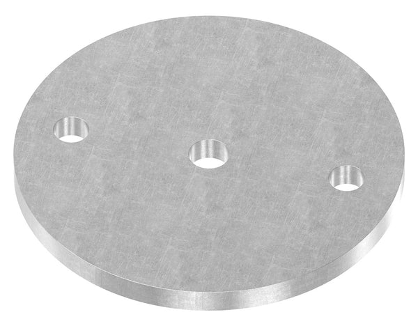 Ronde ø 120mm, Stärke 8mm, mit zwei ø 11mm Bohrungen und ø 12,5mm Mittelbohrung, Stahl roh