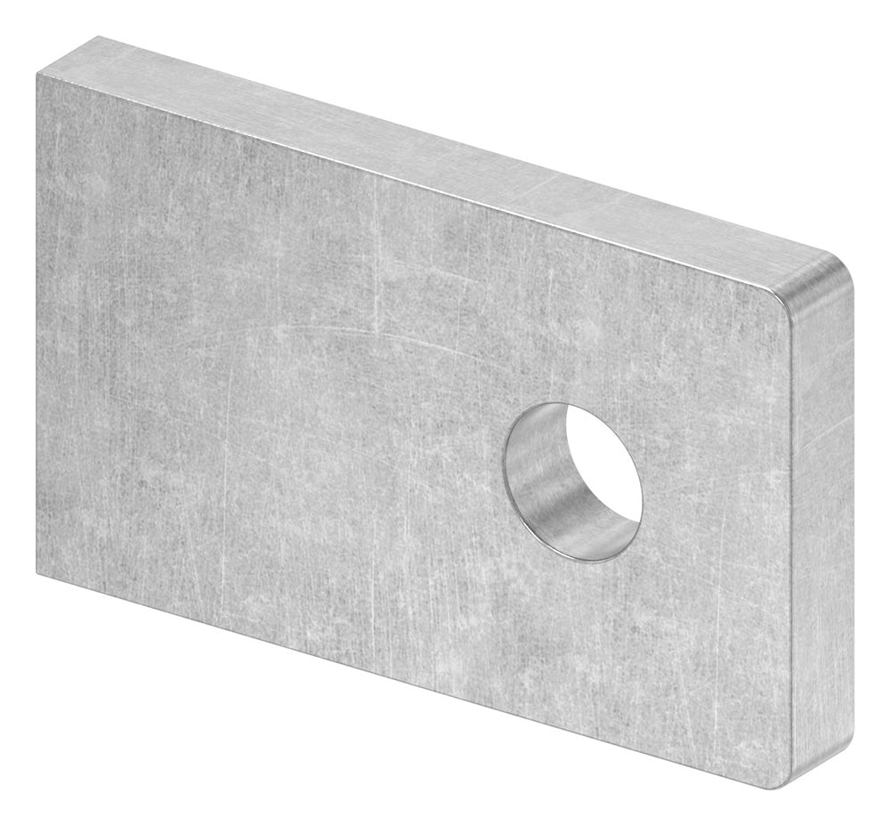 Anschweißlasche 50 x 30mm, Stärke 6mm, mit ø 9mm Rundloch, Anschluss flach, Stahl roh