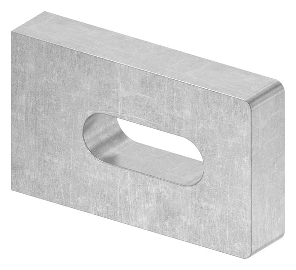Anschweißlasche 50 x 30mm, Stärke 10mm, mit 9 x 25mm Langloch, Anschluss flach, Stahl roh