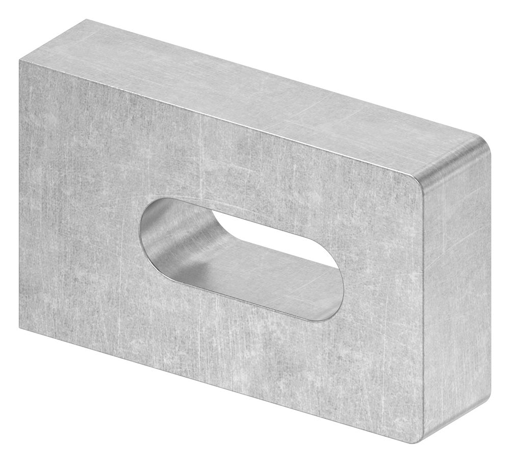 Anschweißlasche 50 x 30mm, Stärke 12mm, mit 9 x 25mm Langloch, Anschluss flach, Stahl roh