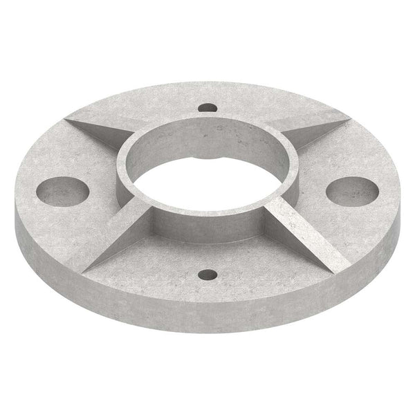 Ankerplatte ø 80 x 8mm, Höhe 15mm, mit 2 x ø 11mm und 2 x ø 4mm Bohrung, für Rohr ø 33,7mm