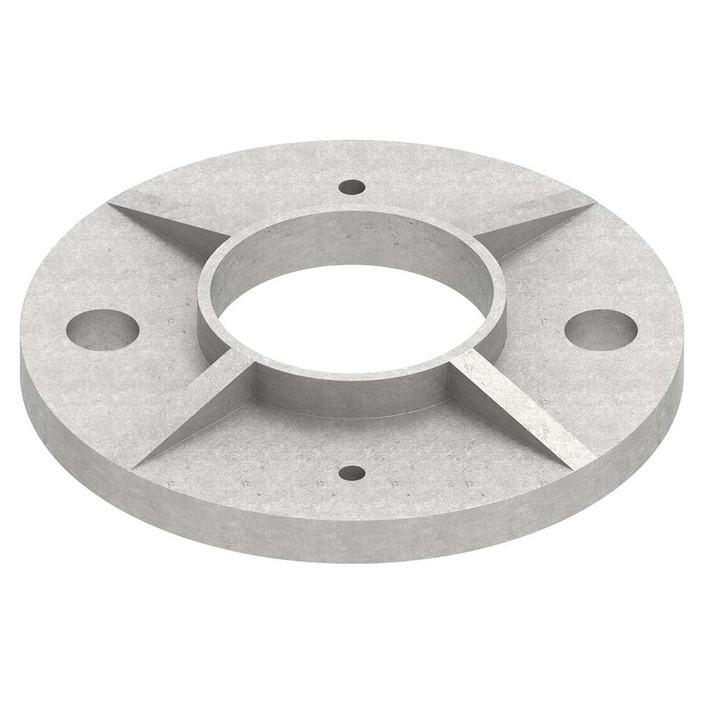 Ankerplatte ø 100 x 8mm, Höhe 15mm, mit 2 x ø 11mm und 2 x ø 4mm Bohrung, für Rohr ø 42,4mm, in V4A