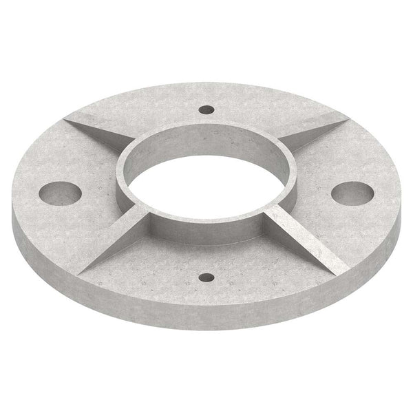 Ankerplatte ø 100 x 8mm, Höhe 15mm, mit 2 x ø 11mm und 2 x ø 4mm Bohrung, für Rohr ø 42,4mm, in V4A