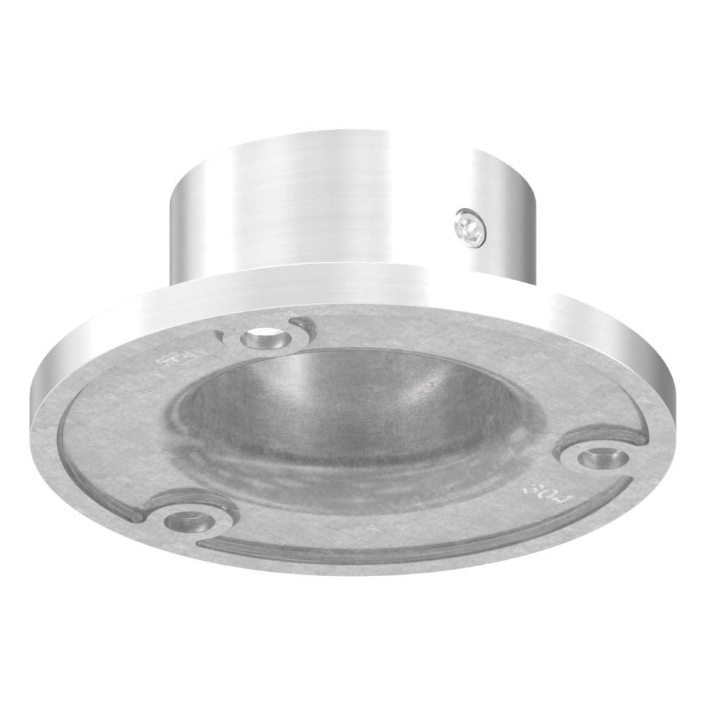 Wandflansch/Bodenanker, Platte ø 70 x 5mm, Höhe 25mm, für Rohr ø 33,7mm mit Madenschraube seitlich