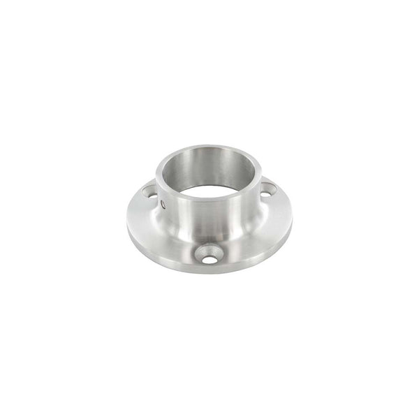 Wandflansch/Bodenanker, Platte ø 80 x 5mm, Höhe 27.5mm, für Rohr ø 42,4mm mit Madenschraube seitlich, in V4A
