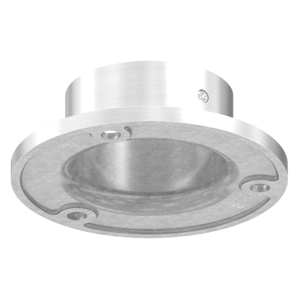 Wandflansch/Bodenanker, Platte ø 90 x 5mm, Höhe 27,5mm, für Rohr ø 48,3mm mit Madenschraube seitlich