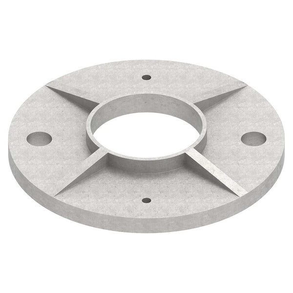 Ankerplatte ø 120 x 8mm, Höhe 15mm, mit 2 x ø 11mm und 2 x ø 4mm Bohrung, für Rohr ø 48,3mm