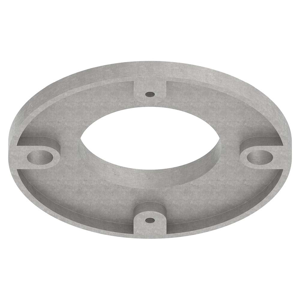 Ankerplatte ø 120 x 8mm, Höhe 15mm, mit 2 x ø 11mm und 2 x ø 4mm Bohrung, für Rohr ø 60,3mm