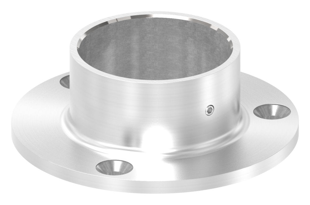 Wandflansch/Bodenanker, Platte ø 115 x 6mm, Höhe 38mm, für Rohr ø 60,3mm mit Madenschraube seitlich