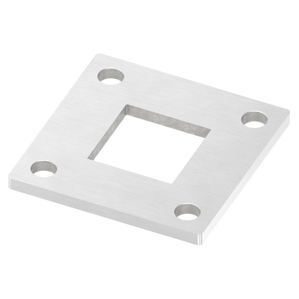 Ankerplatte 92 x 92mm, Stärke 6mm, mit vier ø 11mm Bohrungen, für Rohr 40 x 40mm, einseitig geschliffen